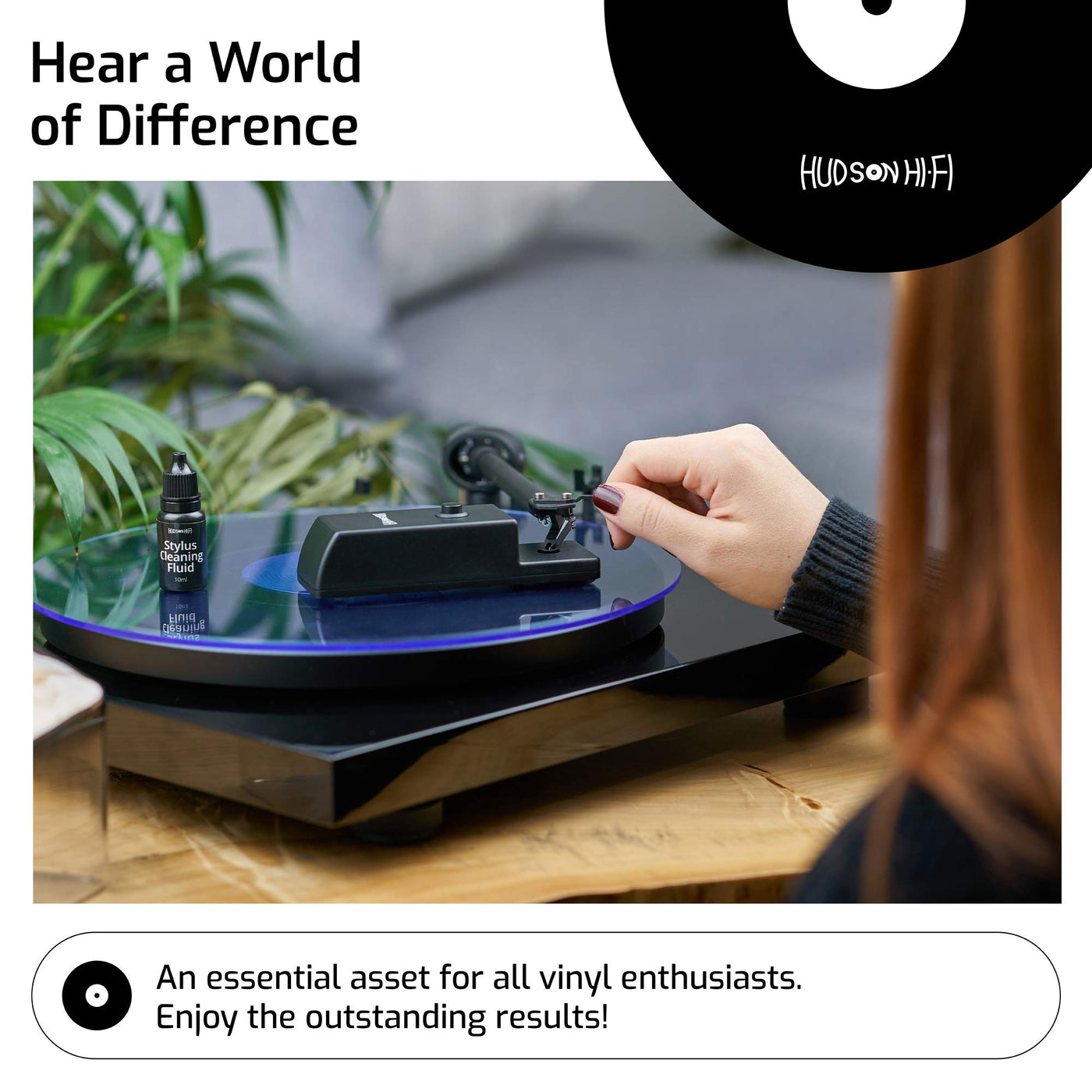 Hudson Hi-Fi Turntable UV Stylus Cleaner - Vinyl Needle Cleaning