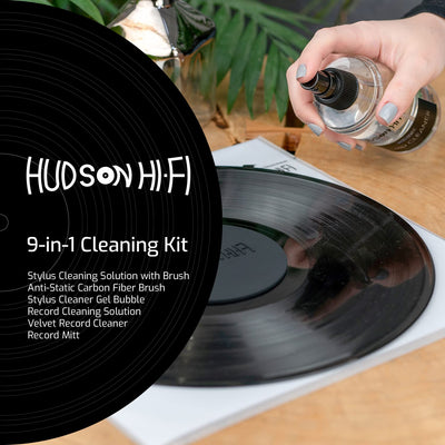 Hudson Hi-Fi Vinyl Record Cleaning Kit - All Essential Vinyl Record Player Accessories for a Record Cleaning System