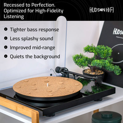 CORKery Decoupled Cork N Rubber Turntable Platter Mat - 1/8" - Audiophile Anti-Static Slipmat