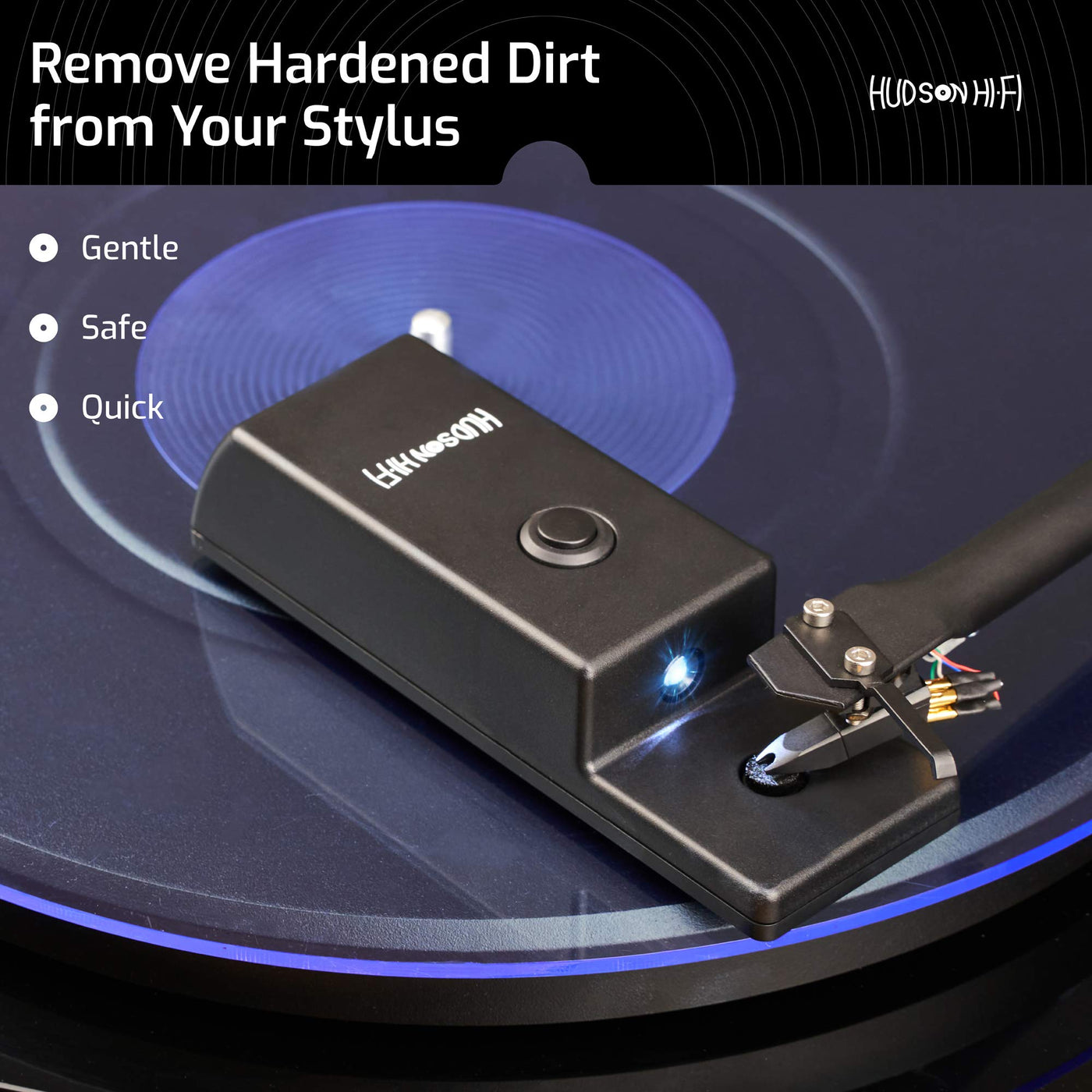 Hudson Hi-Fi Turntable UV Stylus Cleaner - Vinyl Needle Cleaning
