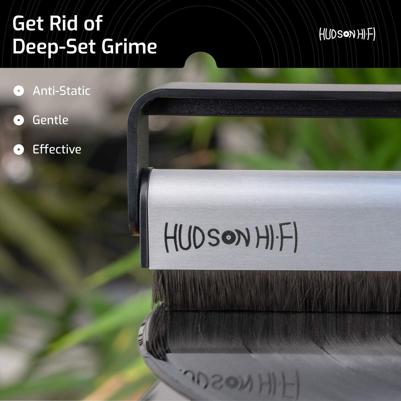 Hudson Hi-Fi Vinyl Anti Static Record Cleaner Brush Carbon Fiber Bristles