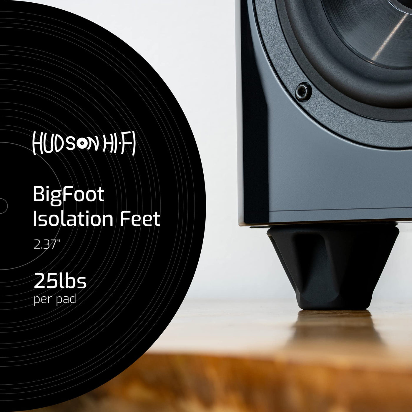 Hudson Hi-Fi Big Foot 1.5” Isolation Feet - Non-Adhesive Rubber Bumpers